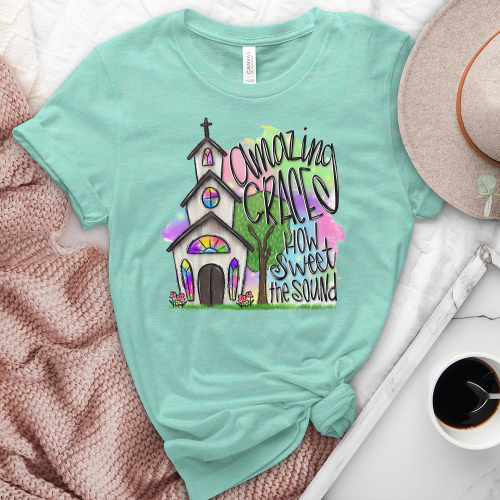 Amazing Grace Church Heathered Tee
