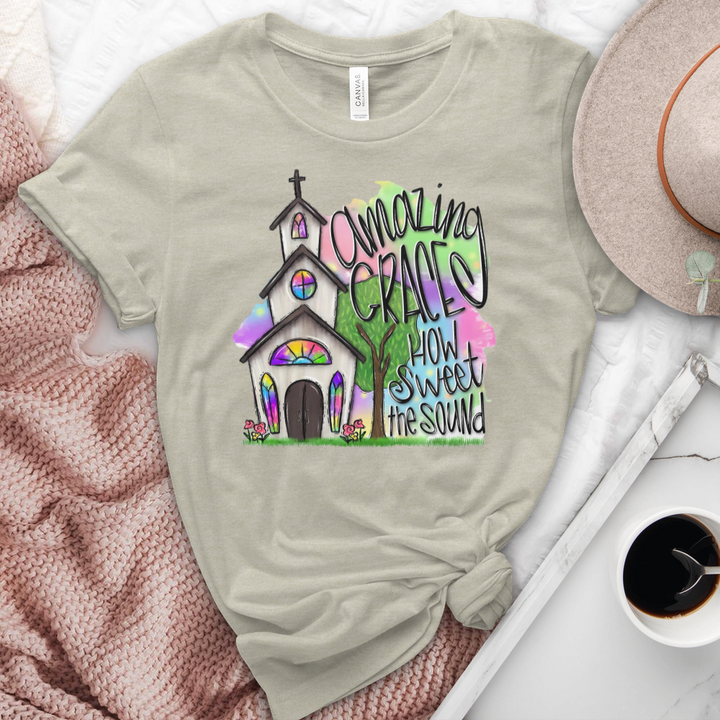 Amazing Grace Church Heathered Tee