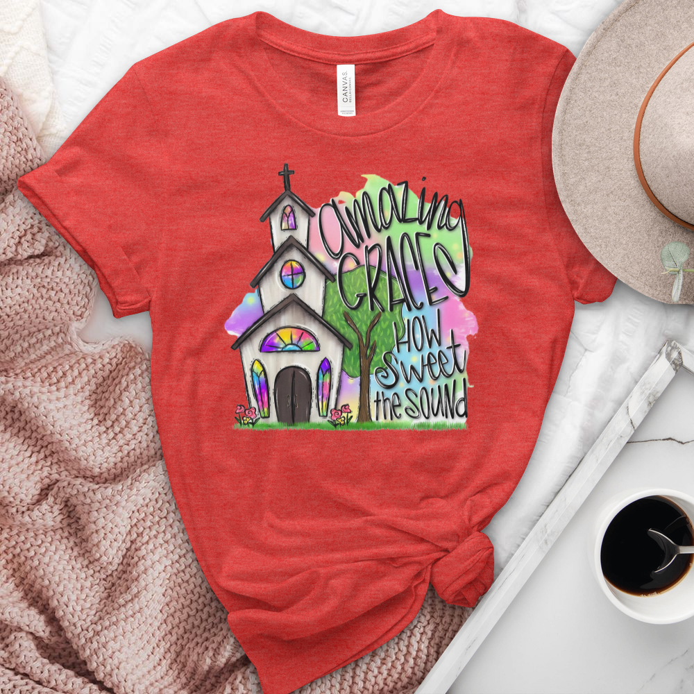 Amazing Grace Church Heathered Tee