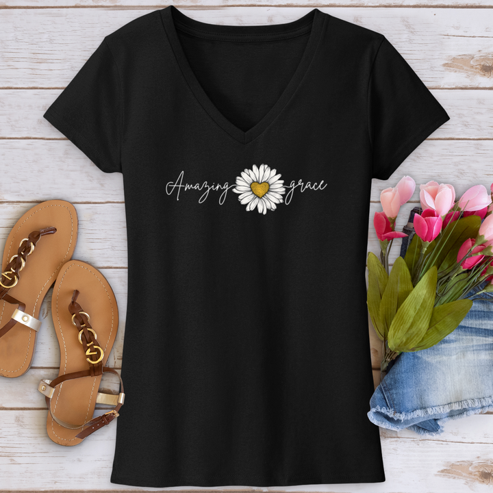 Amazing Grace Daisy V-Neck Tee