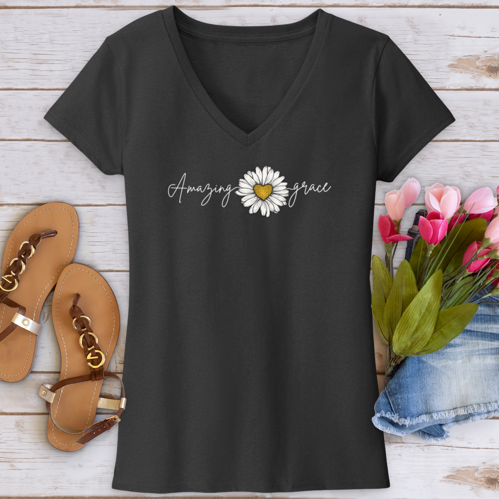 Amazing Grace Daisy V-Neck Tee