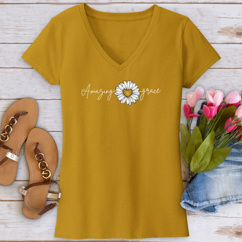 Amazing Grace Daisy V-Neck Tee