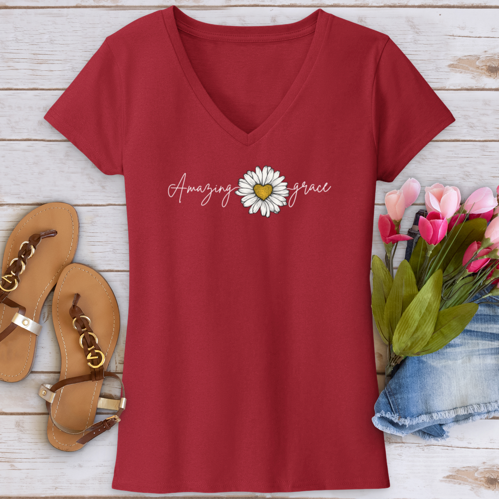 Amazing Grace Daisy V-Neck Tee