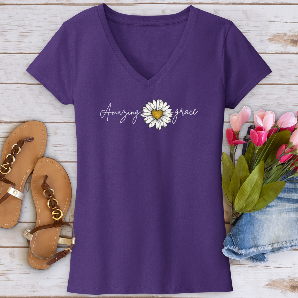 Amazing Grace Daisy V-Neck Tee