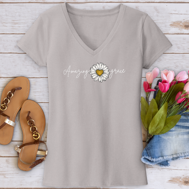 Amazing Grace Daisy V-Neck Tee