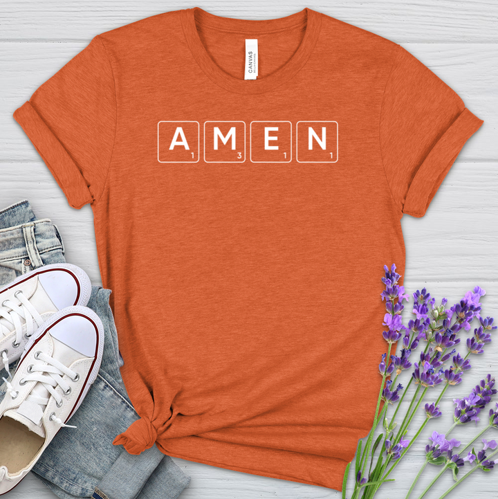 Amen Scrabble Heathered Tee