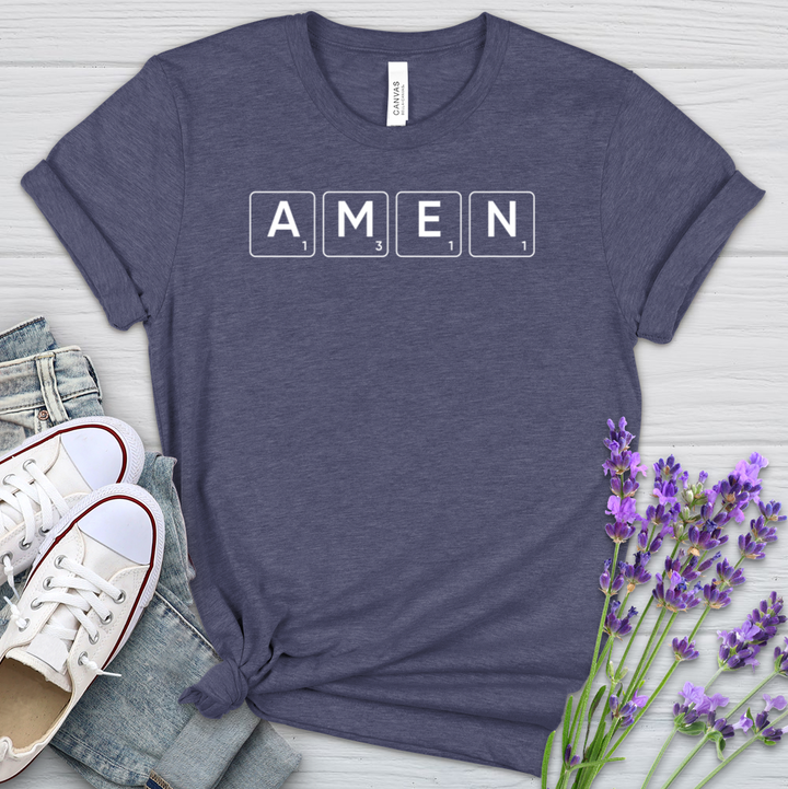 Amen Scrabble Heathered Tee