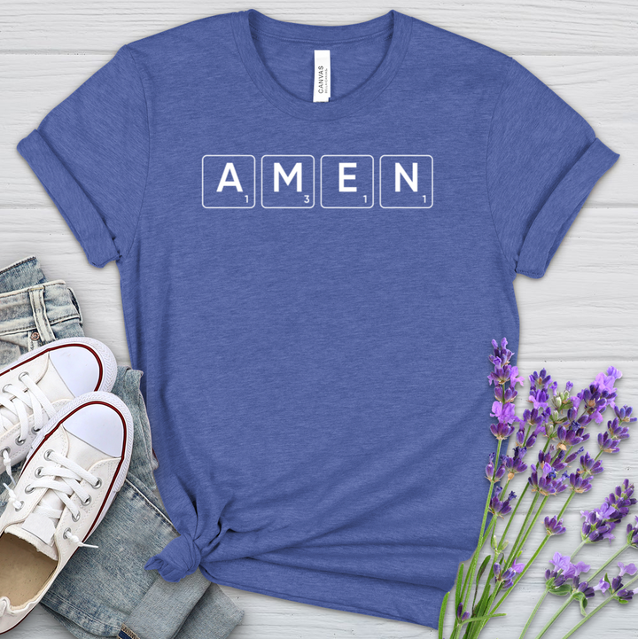 Amen Scrabble Heathered Tee