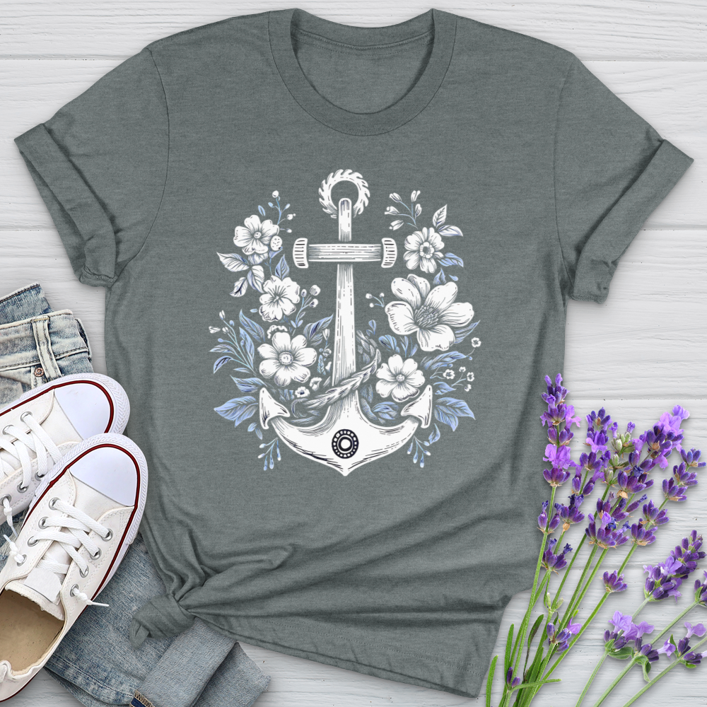 Anchor With Flower Softstyle Tee