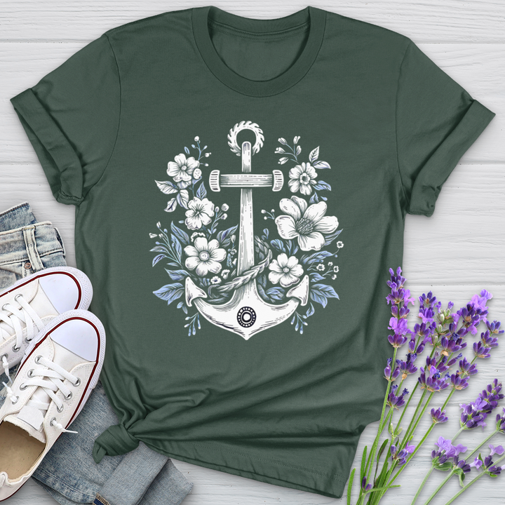 Anchor With Flower Softstyle Tee