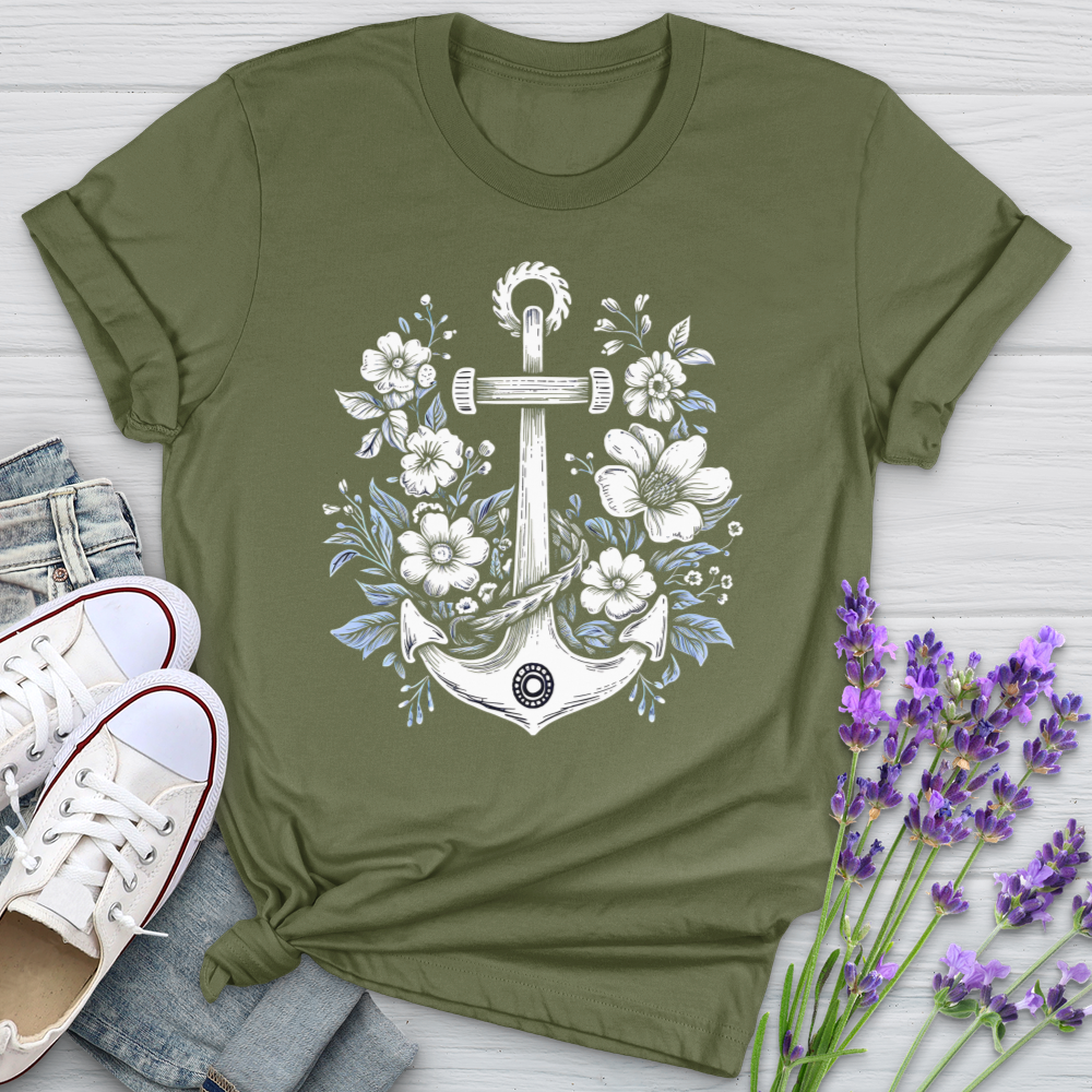 Anchor With Flower Softstyle Tee