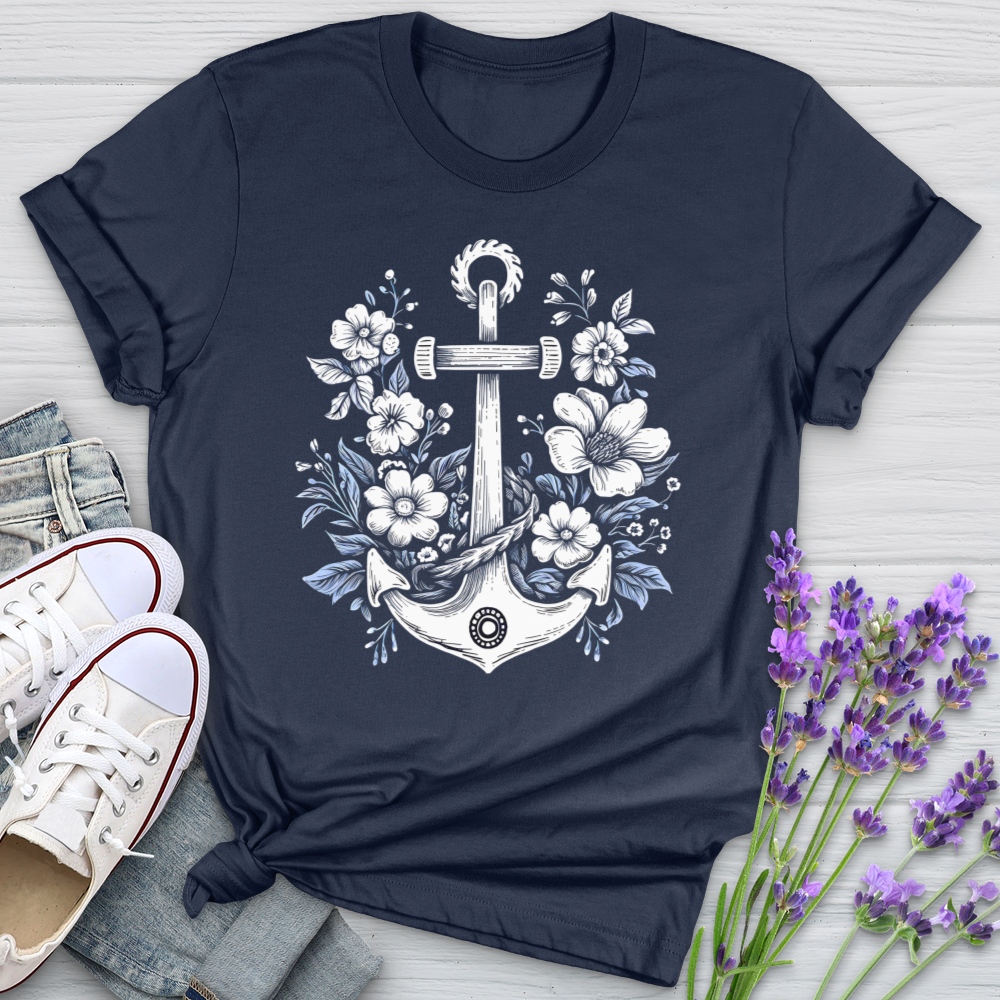 Anchor With Flower Softstyle Tee