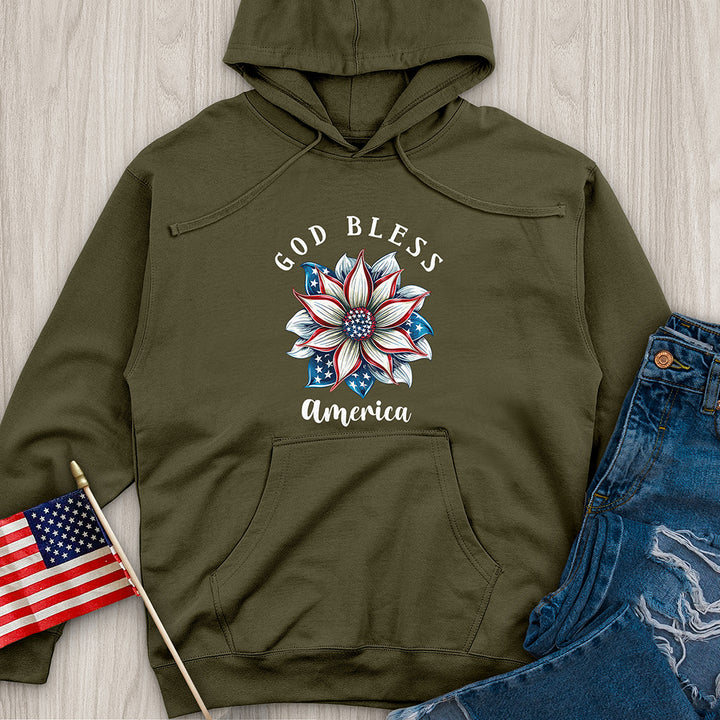 Patriotic Bloom Unity Midweight Hooded Sweatshirt