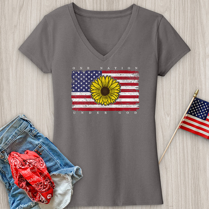 One Nation Flag V-Neck Tee