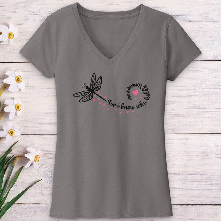 For I Know Dragonfly V-Neck Tee