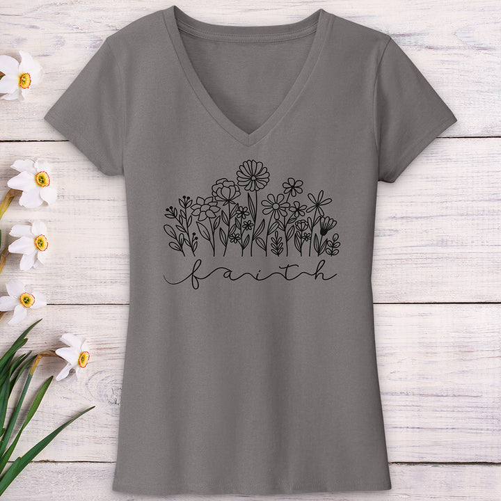 Faith Garden V-Neck Tee