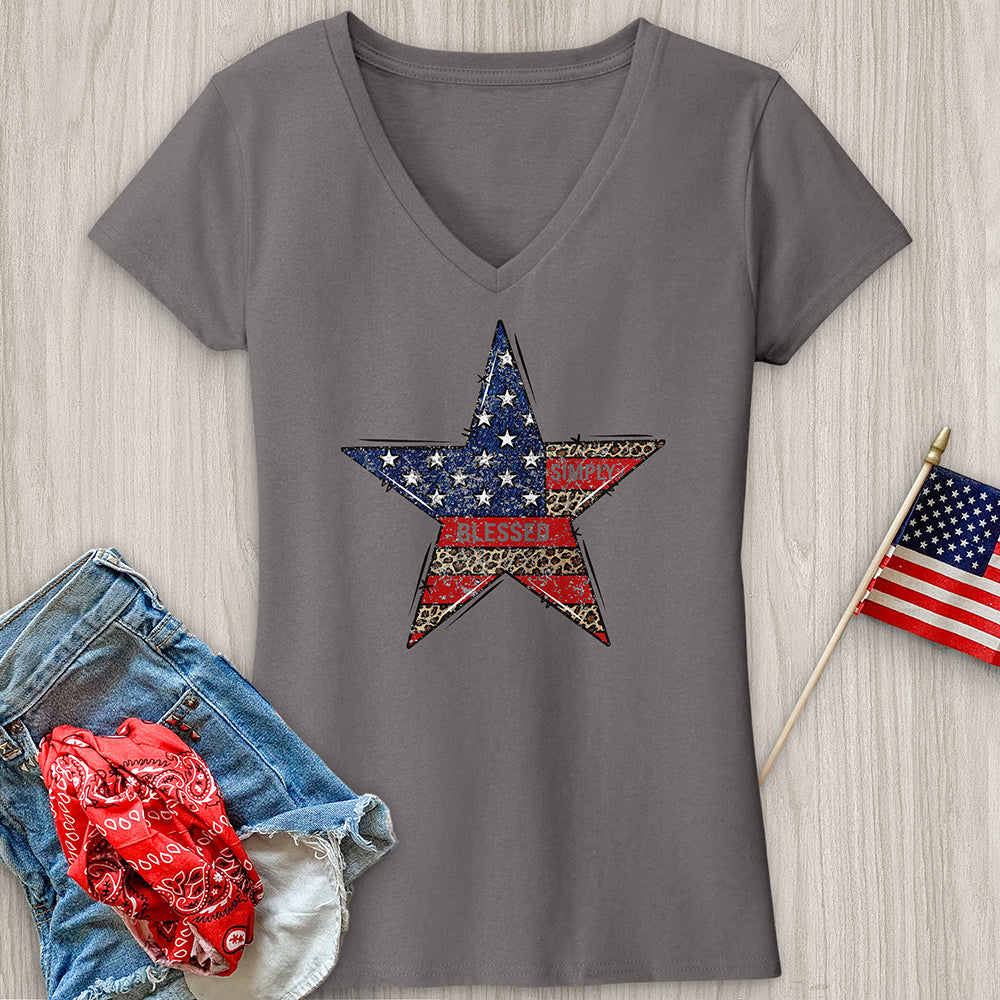 Simply Blessed Star V-Neck Tee