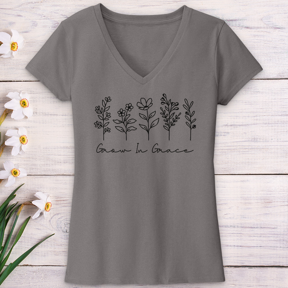 Grow In Grace V-Neck Tee