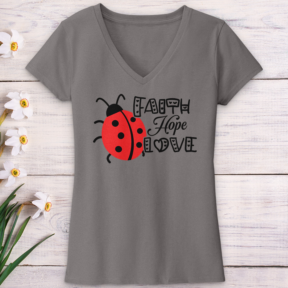 Faith Hope Love Lady V-Neck Tee