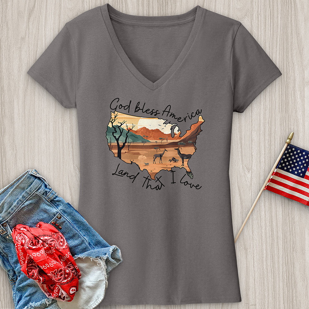 Desert with animal V-Neck Tee