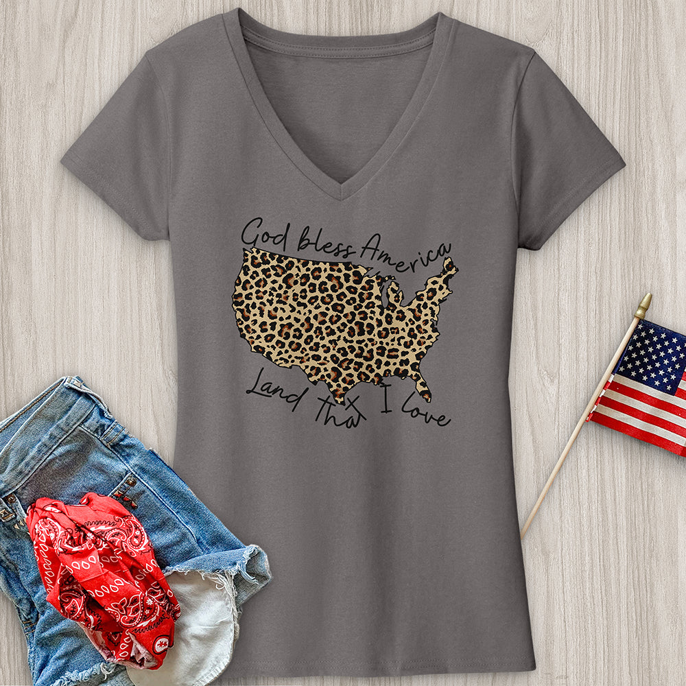 Leopard Print V-Neck Tee