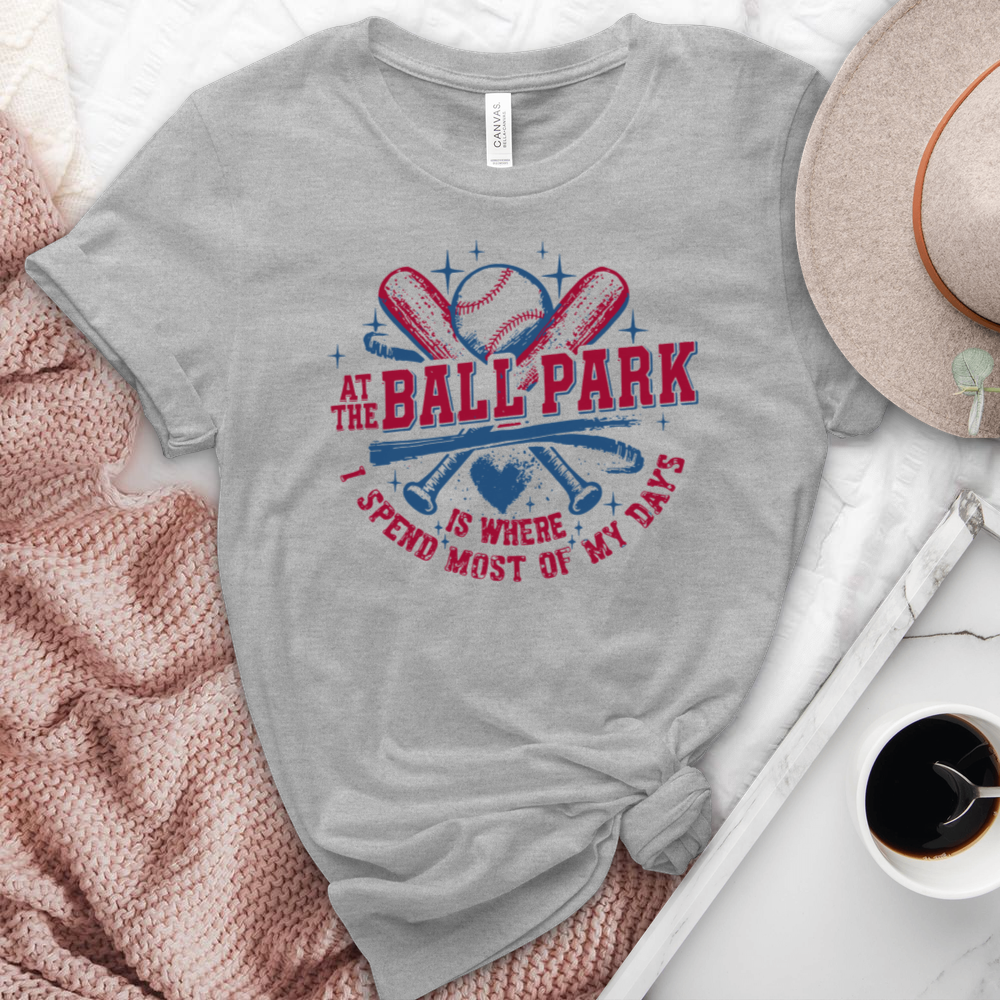 At The Ball Park Heathered Tee