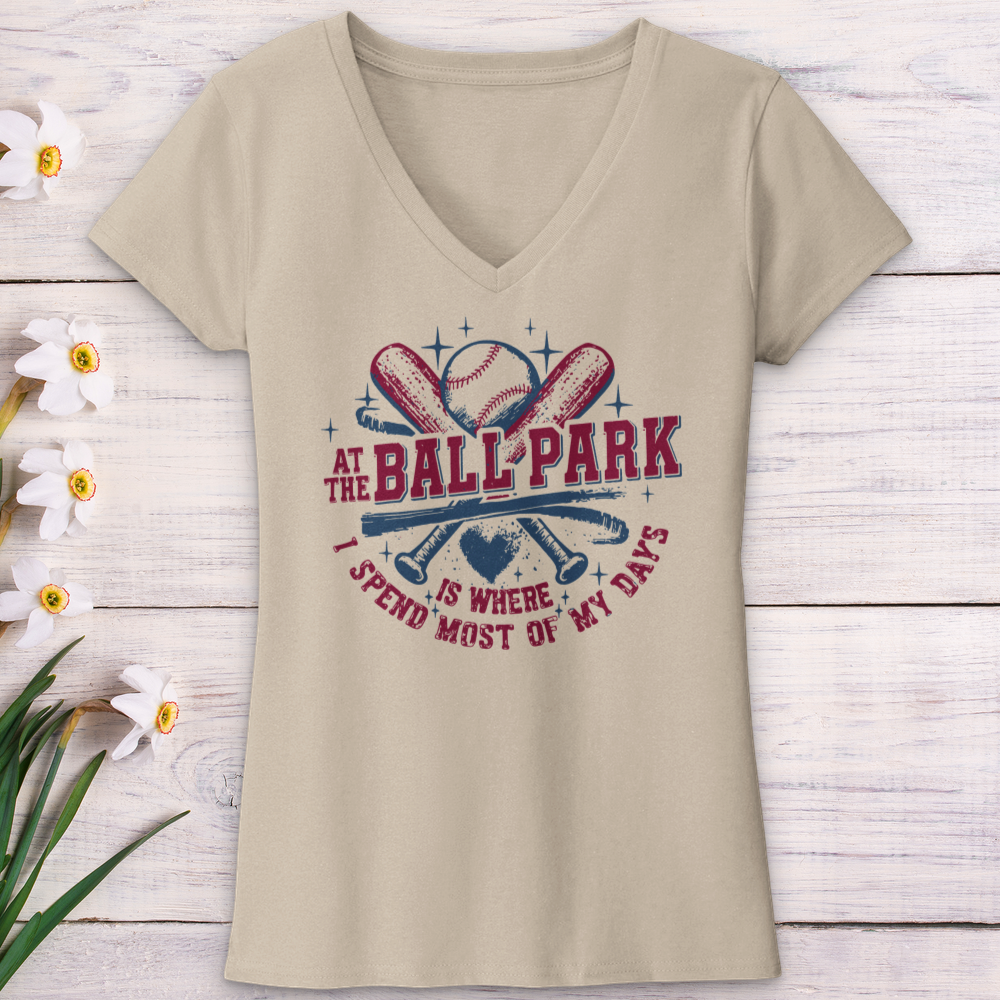 At The Ball Park V-Neck Tee