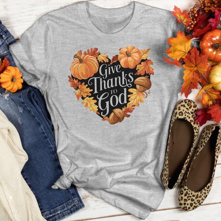 Give Thanks To God Heathered Tee