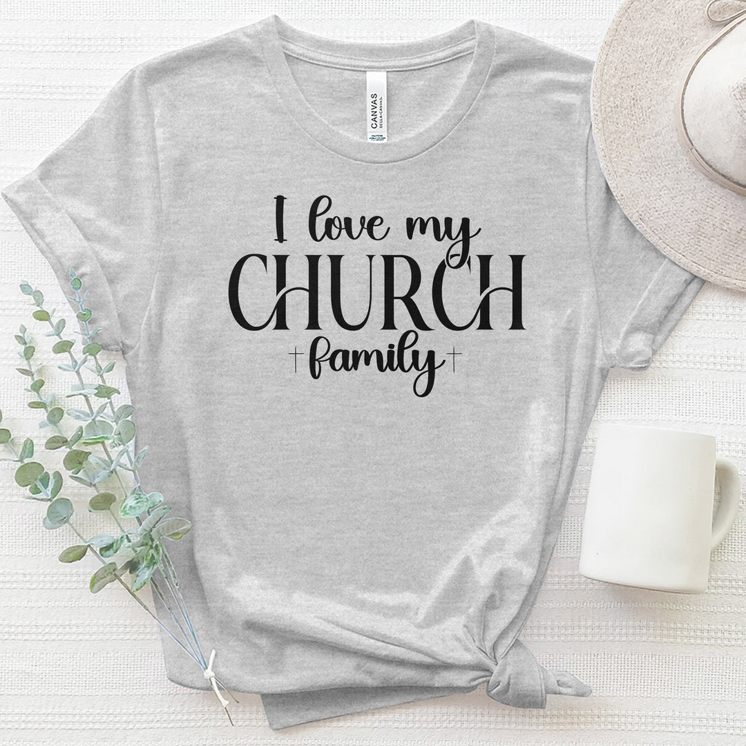 I Love My Church Crew Heathered Tee