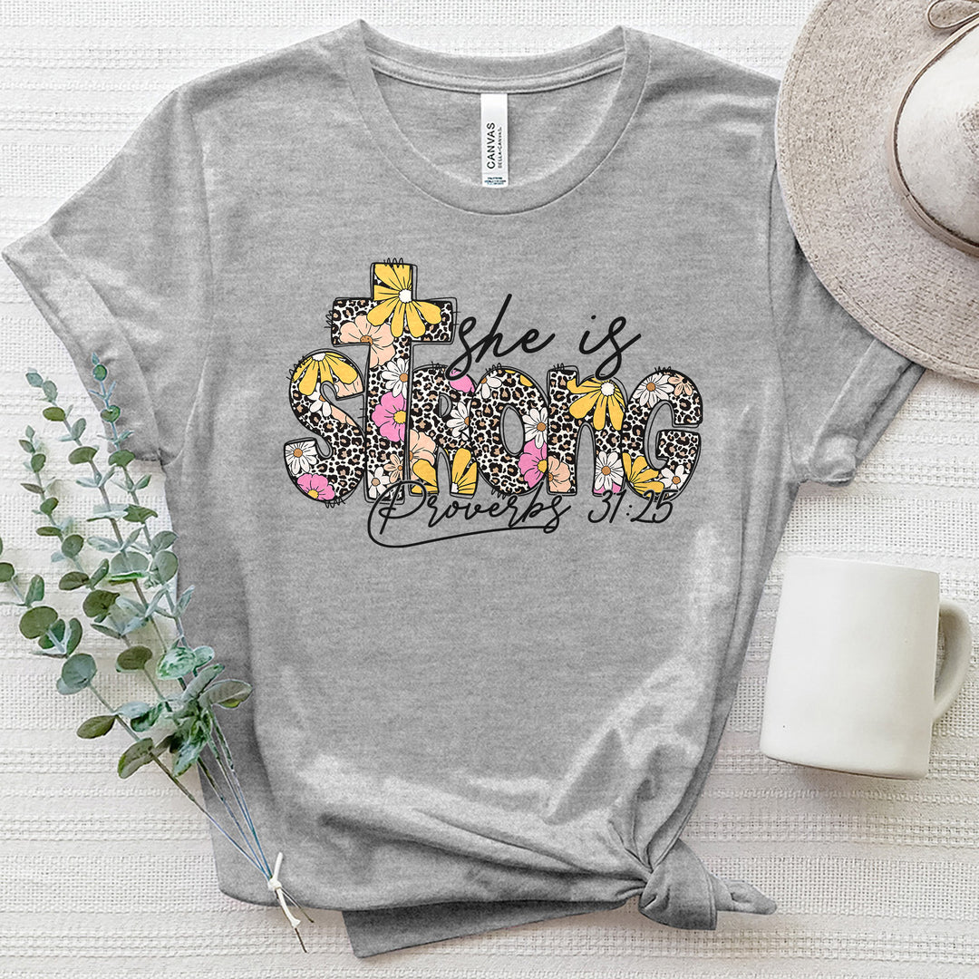 She is Strong Heathered Tee