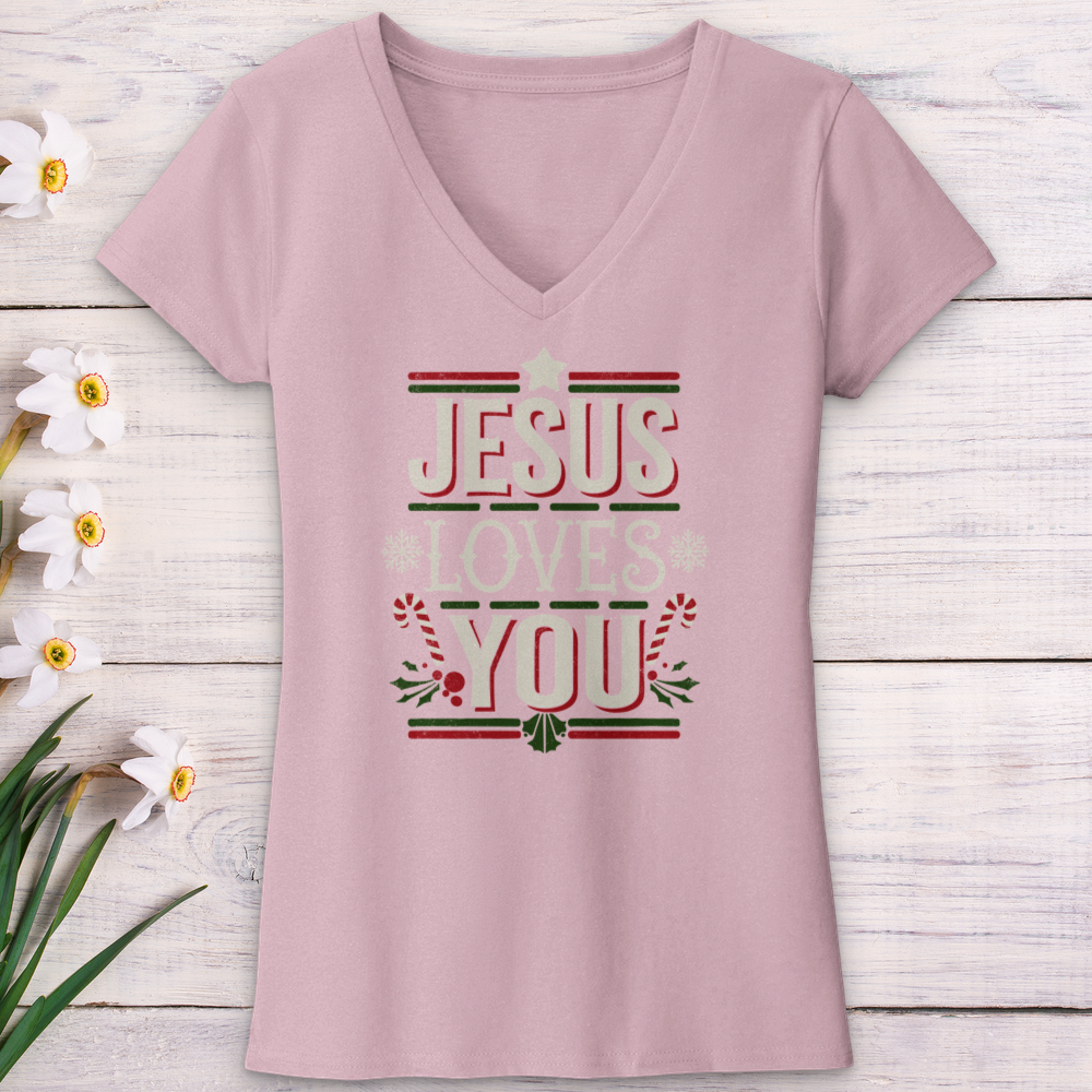 Jesus Love You Christmas V-Neck Tee