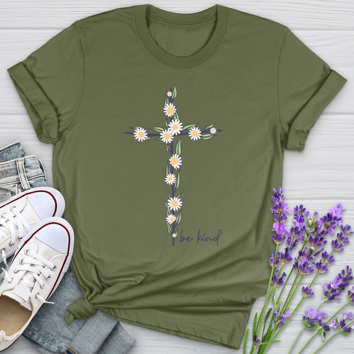 Be Kind Floral Cross Softstyle Tee