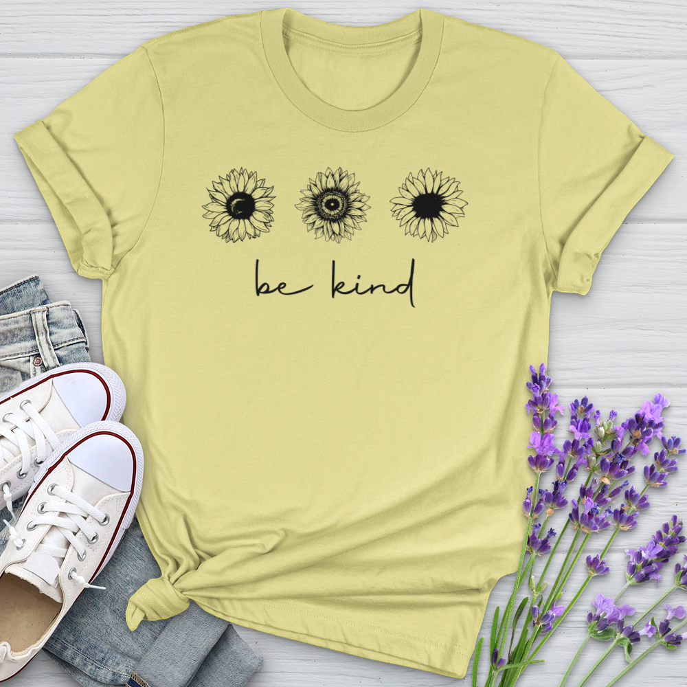 Be Kind Sunflower Pattern Softstyle Tee