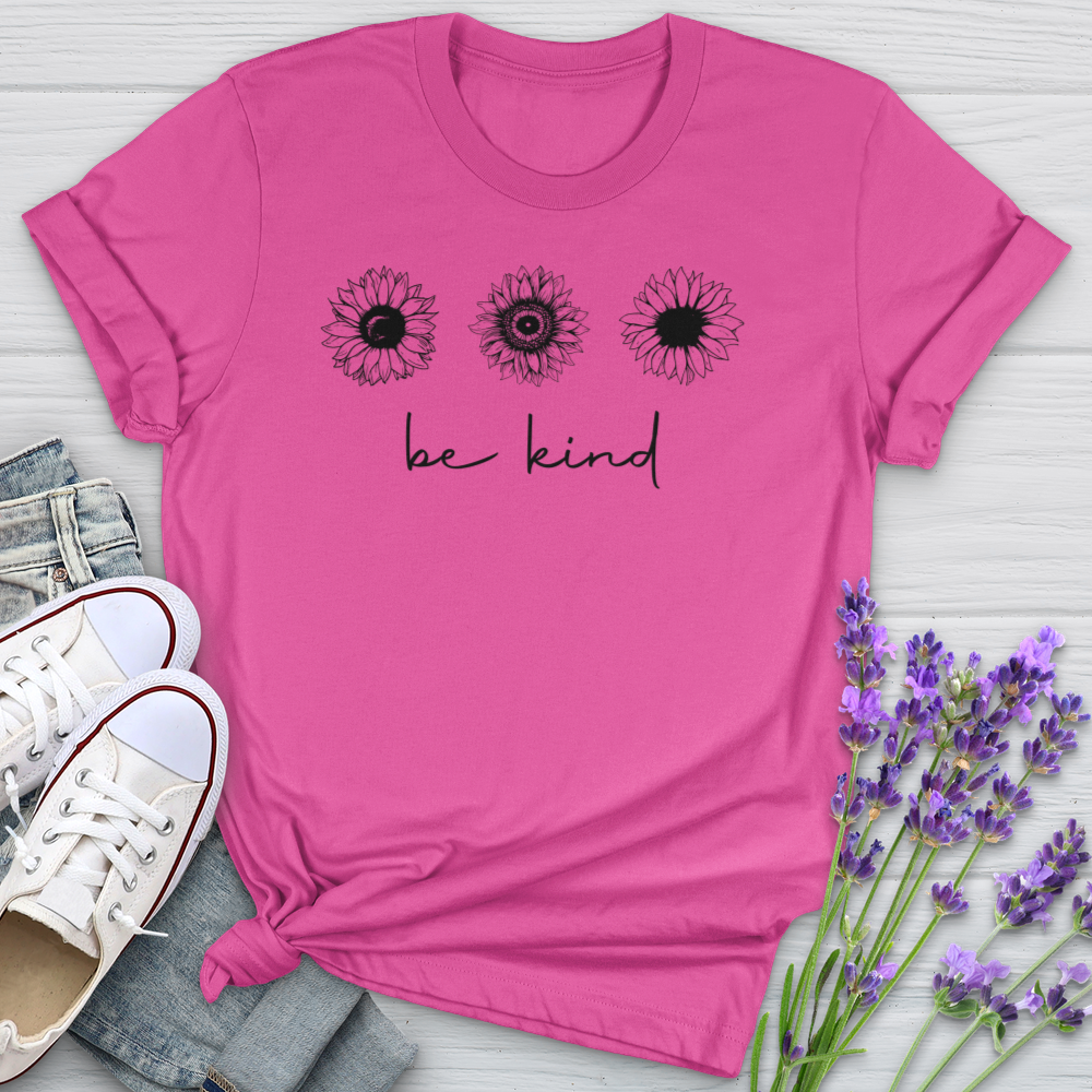 Be Kind Sunflower Pattern Softstyle Tee