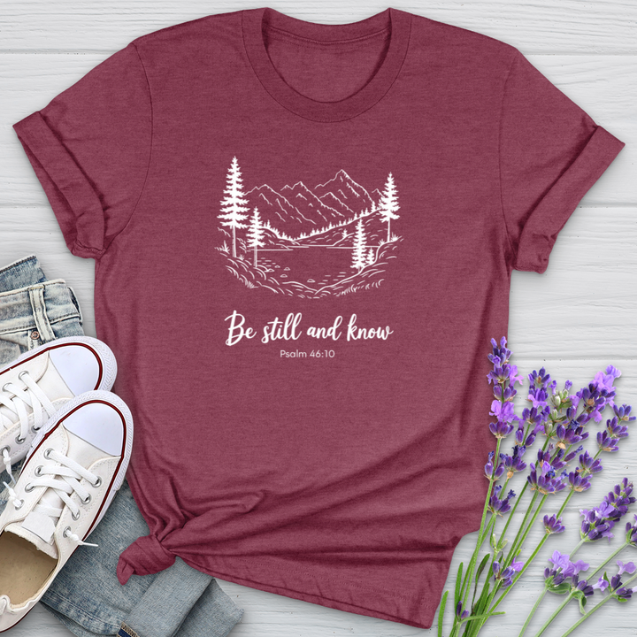 Be Still & Know Peaceful Scenery Softstyle Tee