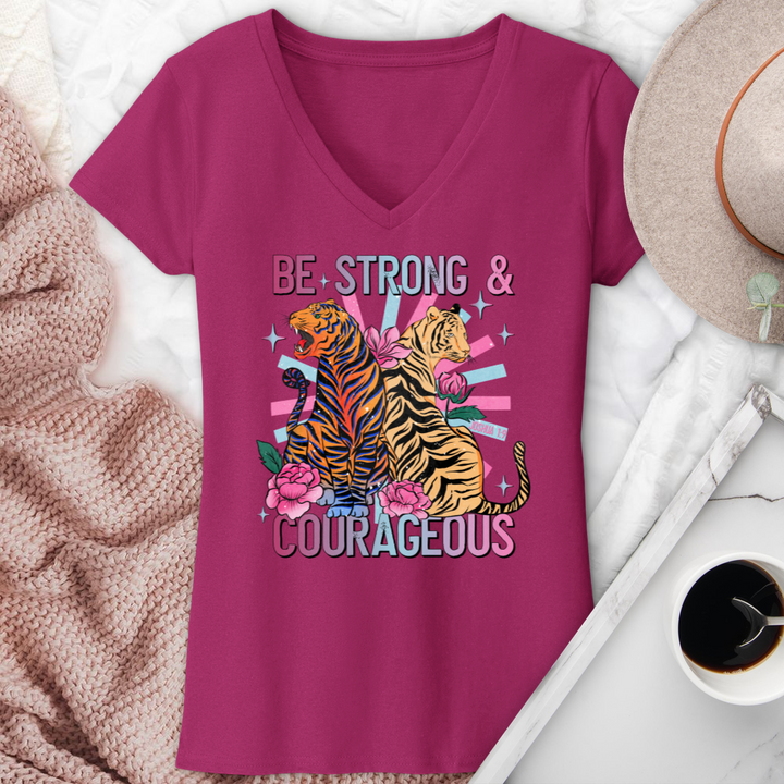 Be Strong & Courageous V-Neck Tee