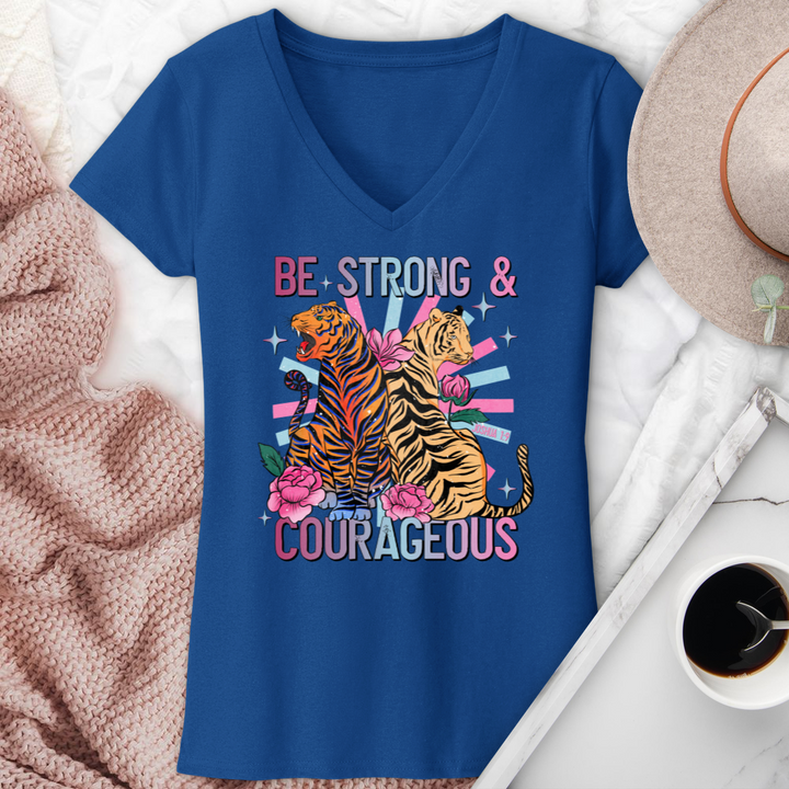 Be Strong & Courageous V-Neck Tee