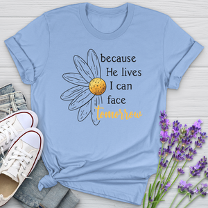 Because He Daisy Softstyle Tee