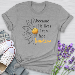 Because He Daisy Softstyle Tee