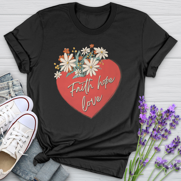 Faith Hope Love Garden Heart Softstyle Tee