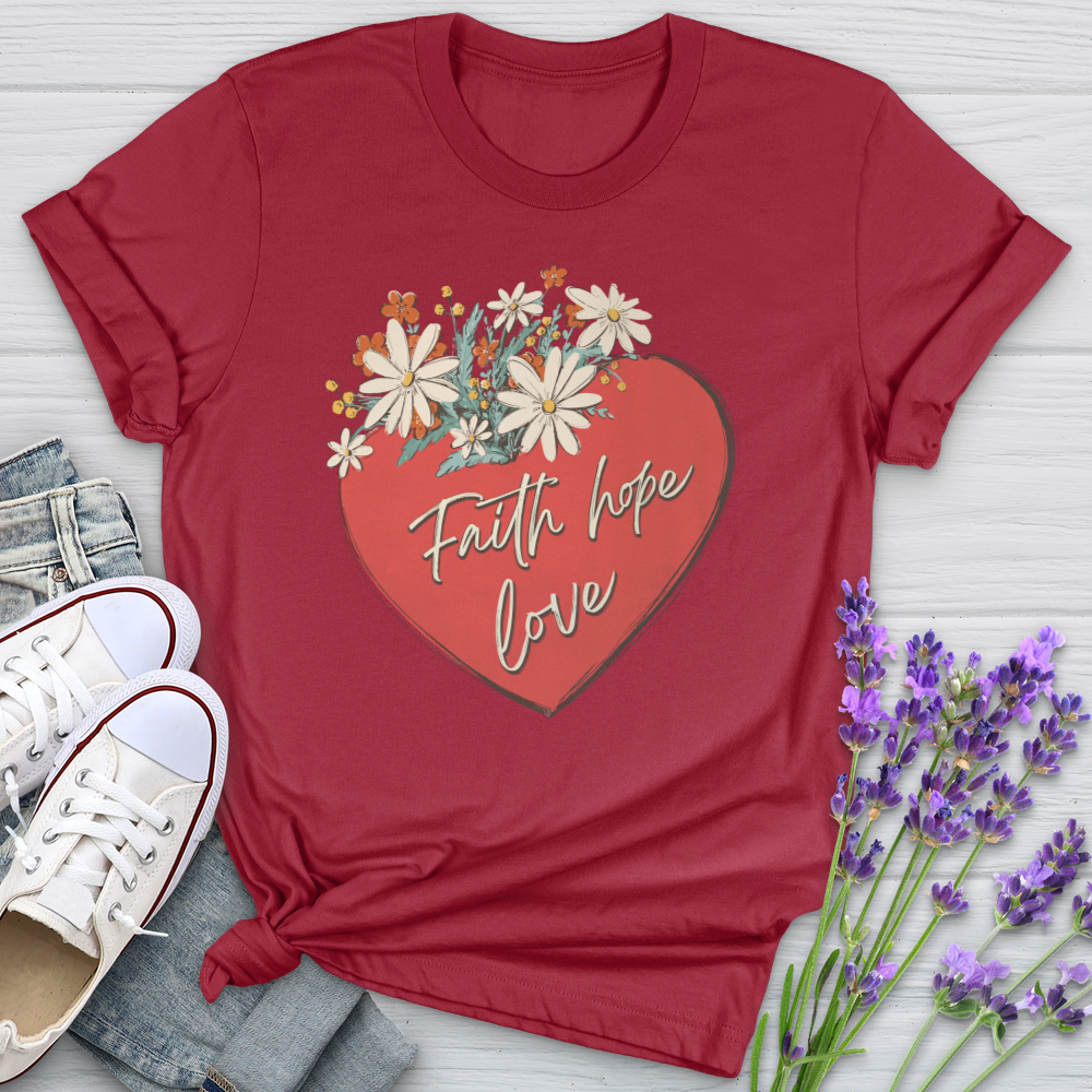 Faith Hope Love Garden Heart Softstyle Tee