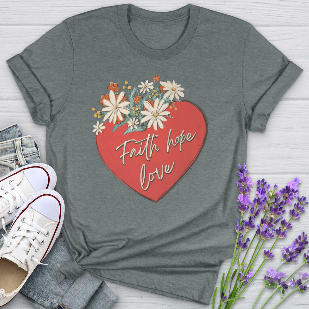 Faith Hope Love Garden Heart Softstyle Tee