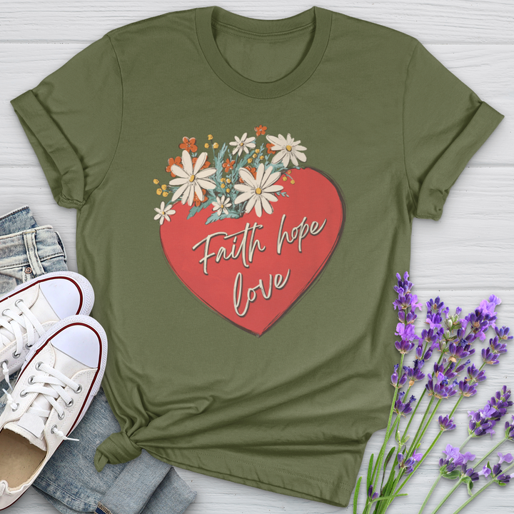 Faith Hope Love Garden Heart Softstyle Tee