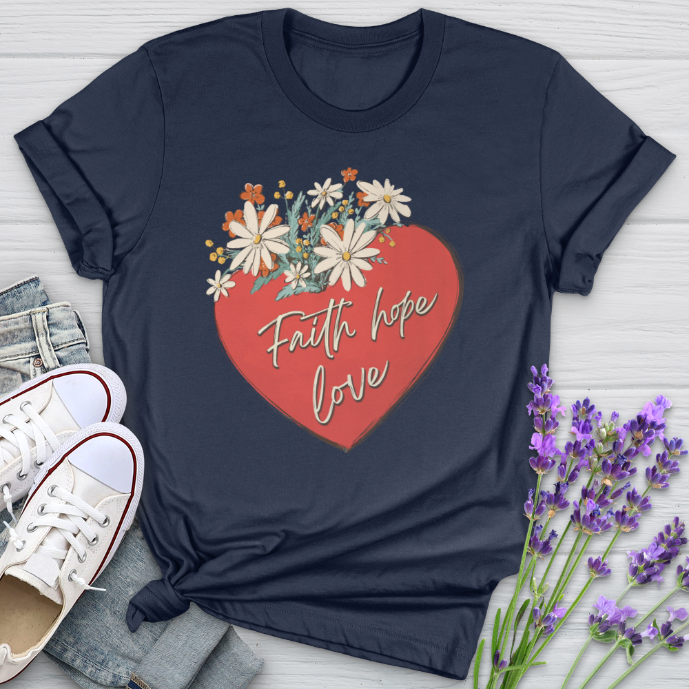 Faith Hope Love Garden Heart Softstyle Tee