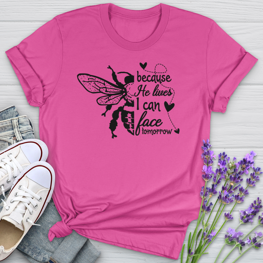 Because He Lives Bee Softstyle Tee