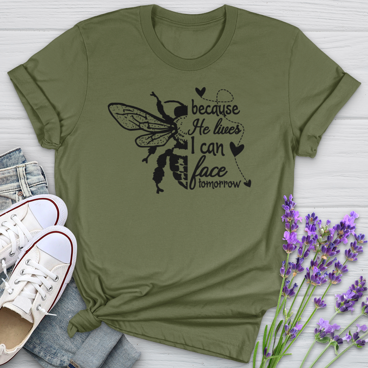 Because He Lives Bee Softstyle Tee