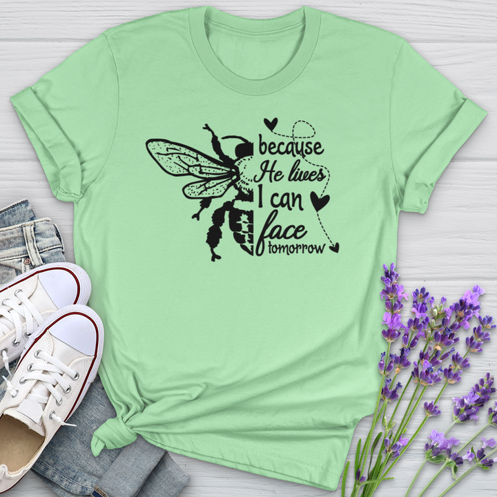 Because He Lives Bee Softstyle Tee