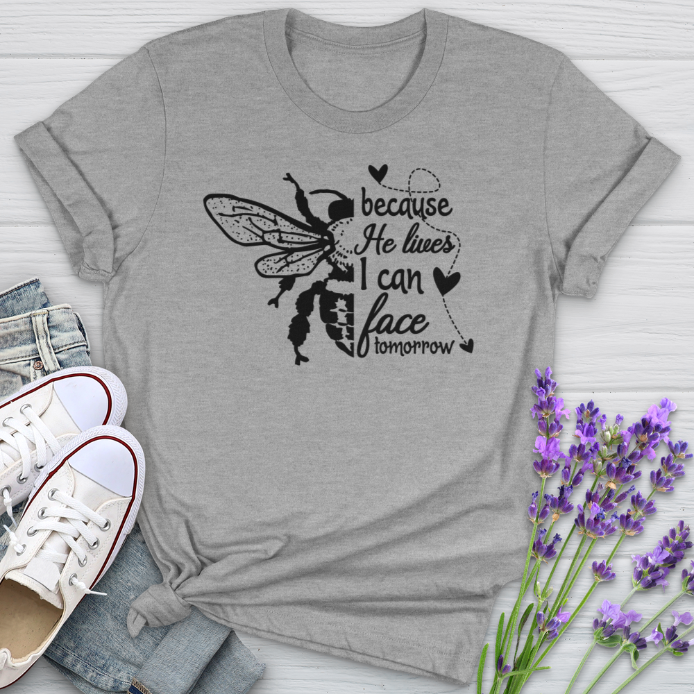 Because He Lives Bee Softstyle Tee