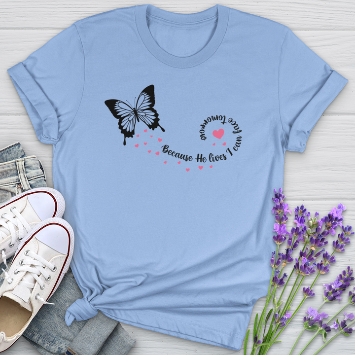 Because He Lives Butterfly Softstyle Tee