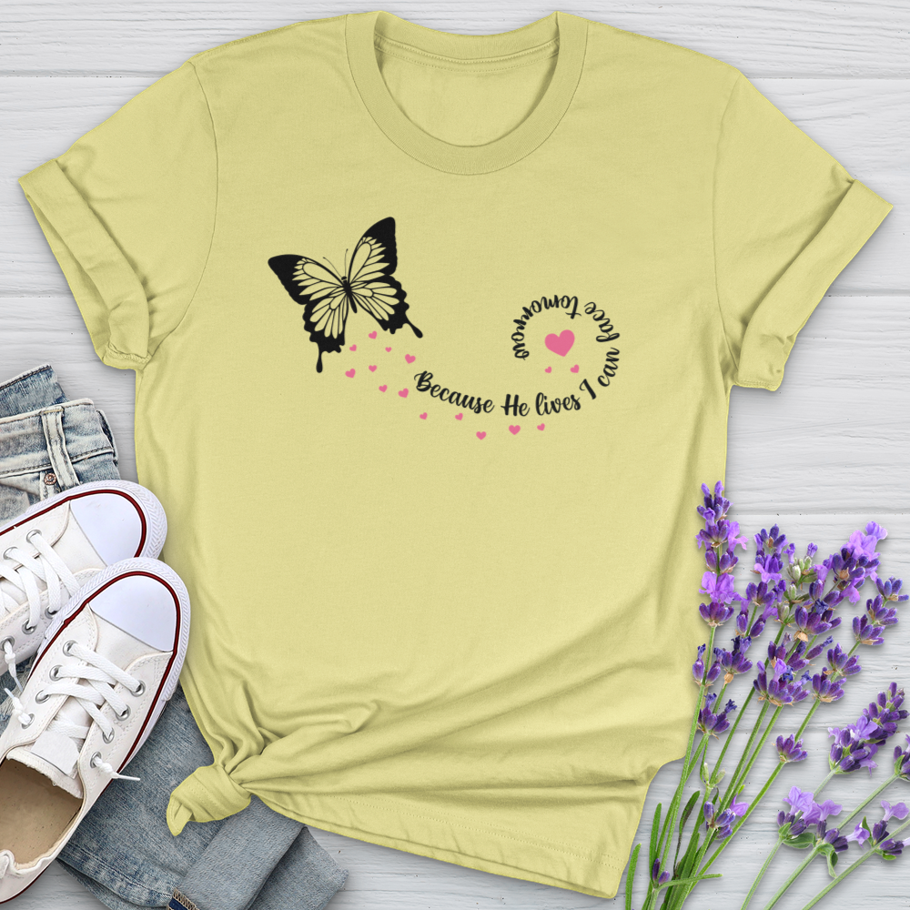 Because He Lives Butterfly Softstyle Tee